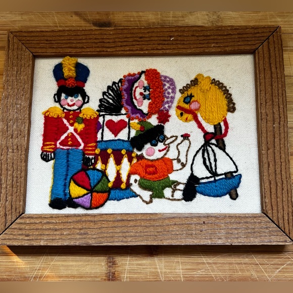 Other - Free with purchase! Vintage Crewel Embroidery Picture